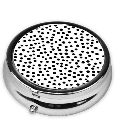 Buy Black Polka Dots Portable Metal Pill Box | Round Mini 3-Compartment Design for Travel - Buy Online on GoSupps.com
