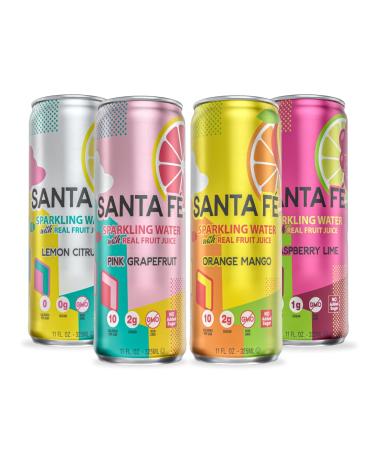 AriZona Santa Fe Sparkling Water Variety Pack - 11oz Cans 4 Flavors No Added Sugar 12 Pack - Refreshing Real Fruit Juice Beverages - Buy Online on GoSupps.com