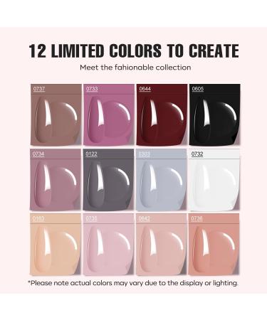 MEFA Gel Nail Polish 12 Colors Nude Neutral Gel Polish Black White Nude Pink Nail Polish Gel Burgundy Red Gray UV Gel Nail Collection Popular Classic Nail Art Manicure DIY Salon Home Gifts for Women - Buy Online on GoSupps.com