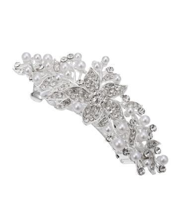 Angoily Rhinestone Hair Clip Girl Hair Clips Pearl Hair Barrettes Rhinestone Hairpin Girl Headdress Crystal Hair Pin Pearl Hair Pin Headdress Accessories Abs Grace 's