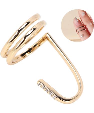 TYCIONG Decorative Nail Ring Fashion Fingertip Jewelry Nail Art Ring Ladies Wearing Nail Accessories (3050 gold) - Buy Online on GoSupps.com