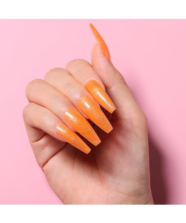 AIMEILI Orange Glitter Poly Nail Extension Gel - Hema Free Nail Builder for DIY Nail Art &Salon Use - Perfect Gift for Women - Buy Online on GoSupps.com