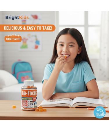 BrightKids Brain Supplements for Memory and Focus Omega 3 & DHA Focus Gummies for Kids Memory Booster Focus Supplement for Kids & Teens- Low-Sugar Natural Fruit Flavor 60 Gummies - Buy Online on GoSupps.com