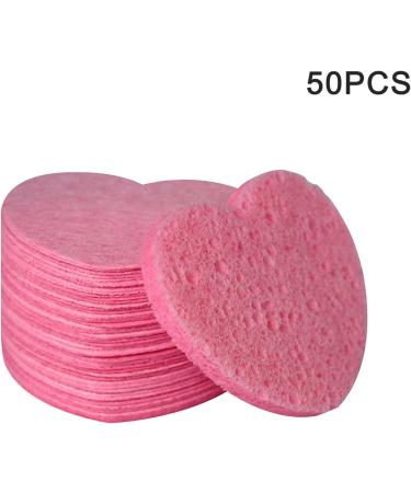 Compressed Cosmetic Spa Facial Sponges Heart Shaped Cleansing Wood Pulp - Buy Online on GoSupps.com
