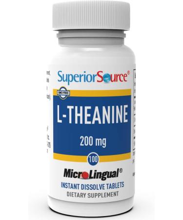 Superior Source L-Theanine 200 mg - MicroLingual Instant Dissolve Tablets | Promotes Relaxation & Restful Sleep | Non-GMO | 100 Ct - Buy Internationally - Buy Online on GoSupps.com