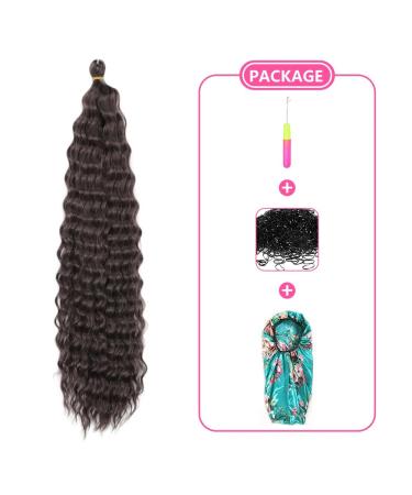 22 Inch Deep Twist Crochet Hair - 3 Packs Ocean Wave Curly Bohemian Braids - Synthetic Hair Extensions for Women & Girls (Color 4#) - Buy Online on GoSupps.com