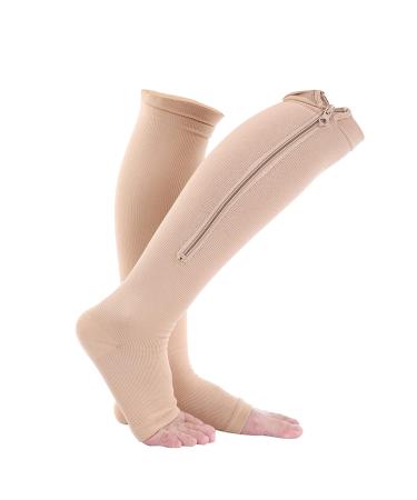 Fyearfly Compression Socks for Varicose Vein Relief & Muscle Pain | Sports Calf Knee Support | L/XL Skin - Buy Online on GoSupps.com