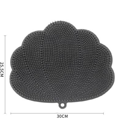 Reykentu Shower Foot Massager & Scrubber - Wall-Mounted Back Scrubber with Suction Cups Durable Free-Handed Foot Warehousing Mat (30x25.5 cm) - Gray - International Shipping Available - Buy Online on GoSupps.com