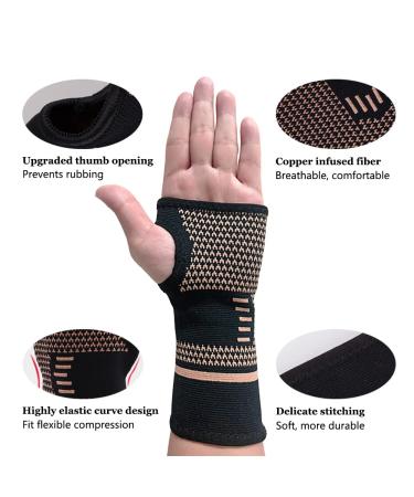 Copper Wrist Compression Sleeve for Tendonitis & Arthritis Relief - Small - Pack of 1 - Buy Online on GoSupps.com