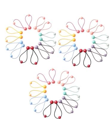 FRCOLOR 21 Pairs Headband Color Hair Tie Hair Ties for Hair Knockers for Girls Rubber Bands for Hair Pom Pom Kids Hair Accessories Girls Hair Band Acrylic Pompom Toddler Girl Child