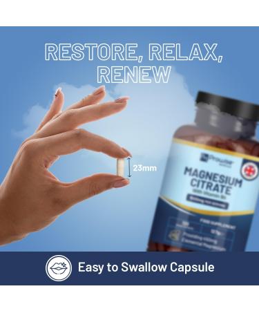 Magnesium Citrate Capsules 1500mg with Vitamin B6 | 120 Vegan Capsules | 450mg Elemental Mg | Capsule not Tablets | Made in UK by Prowise - Buy Online on GoSupps.com