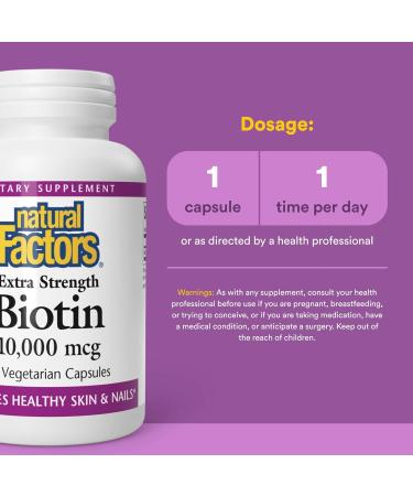Natural Factors Biotin 10000Mcg 60 CT 60 Count (Pack of 1) - Buy Online on GoSupps.com
