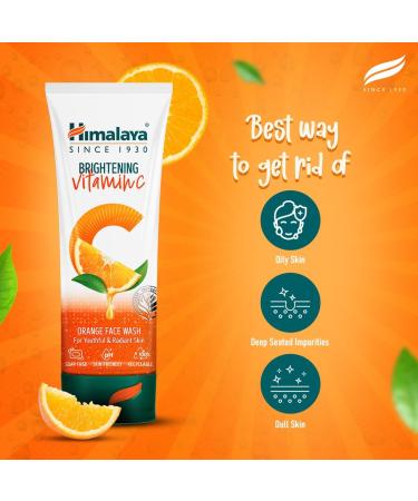 Himalayan Wellness Himalaya Brightening Vitamin C Orange Face Wash Brightening Facial Cleanser Remove Dull Skin100ml - Buy Online on GoSupps.com