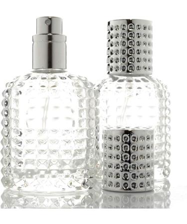JUN-H 2 Pieces Perfume Bottle Atomizer Crystal Translucent Glass Art Empty Oval Pineapple Perfume Bottle Refillable for 30ml Travel Gift with Filling Funnel (Cap Silver) - Buy Online on GoSupps.com