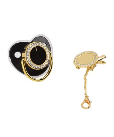 Stylish Infant Pacifier Clip Set - Toxic-Free Bling Pacifiers for Breastfed Babies - DIY Wall Decor (Black M) - Buy Online on GoSupps.com