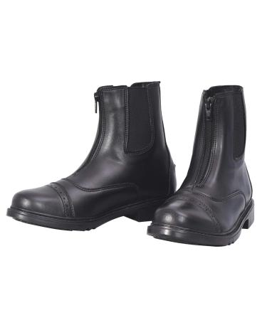 TuffRider Women's Starter Front Zip Paddock Boots, Black, 10 Wide