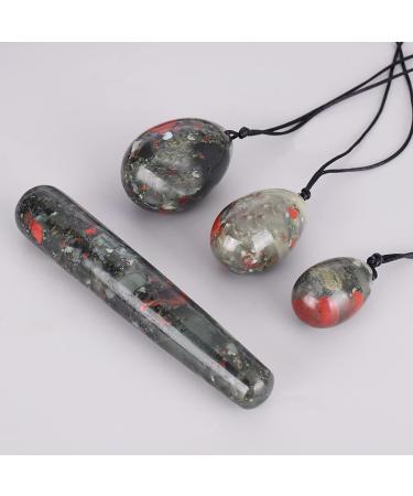 Natural Bloodstone Yoni Egg & Jade Fitness Equipment - Vaginal Muscle Tightening Ball Massager | Package B - Shop Internationally - Buy Online on GoSupps.com