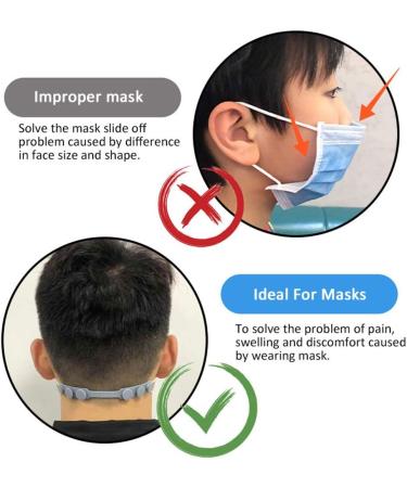 4 PCS Extended Silicone Anti-Tightening Mask Straps - Adjustable Comfort Grips Extension Buckle Holder - Prevent Ear Pain - 4 Colors - Buy Online on GoSupps.com