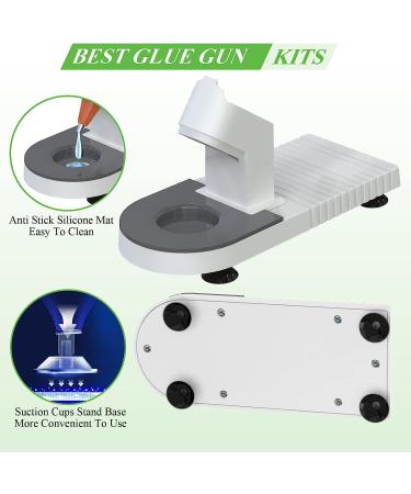 MONVICT 40W Mini Hot Glue Gun Kit - Fine Tip, 30 Glue Sticks, Stand & Silicone Mat - DIY Crafts, Home School Projects - White - Buy Online on GoSupps.com