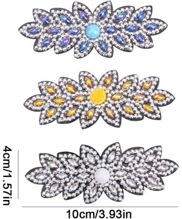 ARVALOLET Handmade Rhinestone Hair Clips Set of 3 Flower Petals DIY Diamond Hair Pins FJ003 - Buy Online on GoSupps.com