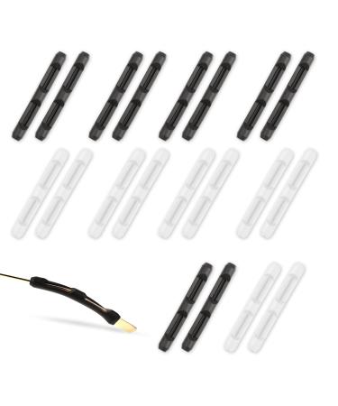 Lusofie 24 pieces glasses slide stopper ear clips slide -resistant silicone glasses bracket cover holder soft glasses ear pads glasses sunglasses (black white)