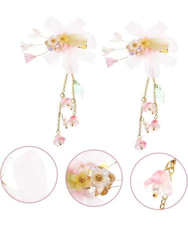 Beaupretty 4 Pairs tassel flower hair clip girl hair accessories hair accessories for girls baby hair accessories flower headpiece pink hair clip baby clips for hair Hanfu child China - Buy Online on GoSupps.com