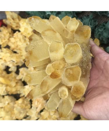 Natural Crystal Rough Home Decoration Natural Yellow Ghost Phantom Quartz Crystal Cluster Specimen Home Decoration Office Living Room Crystal Decora Stones (Size : 300-400g)