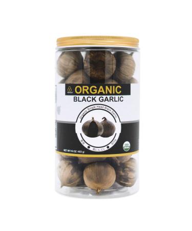 USDA Organic Black Garlic 453g Jar - 1LB of 100% Whole Black Pearl Garlic - Buy Online on GoSupps.com