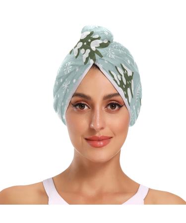 Women's 2 Pack Rabbit Print Microfiber Hair Turban Quick Dry Hair Drying Towel