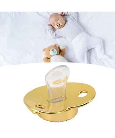 Heart Shape Baby Pacifier with Shiny Rhinestones | Soft & Light for Newborn Girls (Gold) - International Shipping Available - Buy Online on GoSupps.com