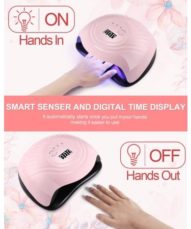 Birshe Geln gel Lamp UV LED 168W - Professional Portable Nail Dryer with Timer & LCD Display | Gel Nail Polish Drying - Playful Pink - Buy Online on GoSupps.com