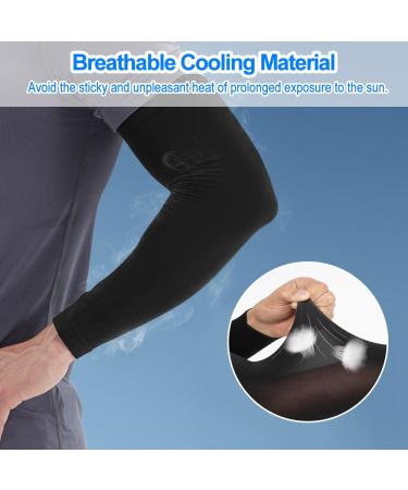Siyingsaery UV Protection Arm Sleeves - 2 Pairs Black Slide-Resistant Elastic Sun Protection for Men & Women - Anti-UV Arm Protectors for Running & Basketball - Buy Online on GoSupps.com