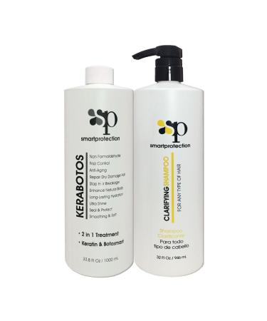 Kerabotos & Clarifying Shampoo 33.8oz - 2 in 1 Treatment Keratin + Botosmart by Smart Protection