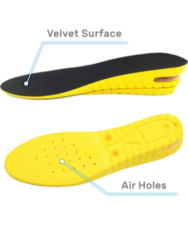 Kalevel 2 Layer Height Increase Insoles 2 Inch - Men Black, Size 7-10 | Shoe Lifts Insert for Taller Height Elevation and Comfort - Buy Online on GoSupps.com