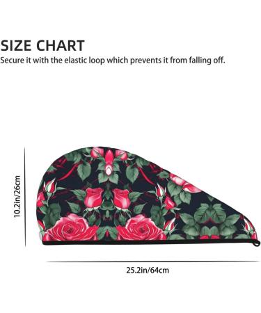 Rose Floral Coral Velvet Hair Drying Cap with Buttons - Anti-Frizz for Curly Long & Thick Hair - Buy Online on GoSupps.com