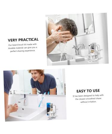 Ipetboom Beard Brush Holder & Men's Grooming Kit - Stainless Steel Shaving Stand for Mustache & Razor - Buy Online on GoSupps.com