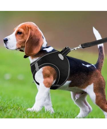 Joyal Reflective Soft Padded Dog Harness - Breathable Air-Mesh Breast Dishes for Medium & XL Dogs (55-61cm) - Black - Buy Online on GoSupps.com