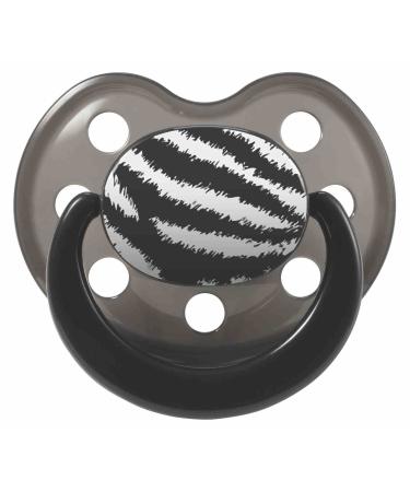 Pacifier 'Rock Star Baby' motif zebra size 2 with ring (1 piece)
