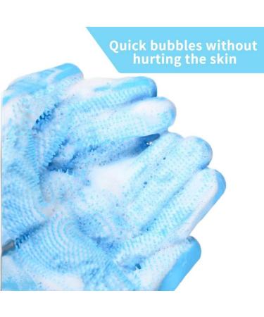 Rubber Dishwashing Gloves Extra Long Sleeves Cleaning Scrubber Gloves Waterproof Mittens 1Pair Blue. - Buy Online on GoSupps.com