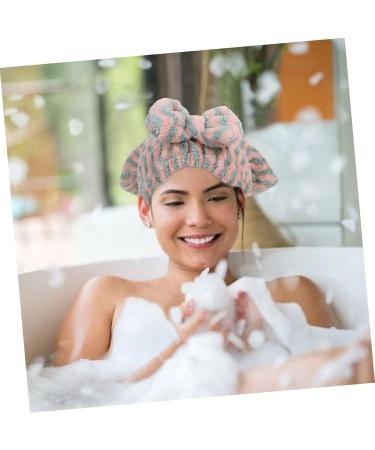 1Pc Striped dry hair cap absorbent head wrap bandanas for women head wraps for women hat for women headbands for girls Bath Caps Miss take a bath fiber dry shower cap As Shown 28x25cm - Buy Online on GoSupps.com