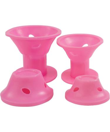TRIXES Silicone Hair Rollers 24 Pack - Heatless Curls Beauty Aid - Pink - Large and Small Sizes - Suitable for All Hair Types - Buy Online on GoSupps.com
