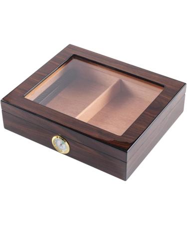 Portable Transparent Window Cedar Cigar Case Wood Travel Cigar Humidor Set with Humidifier Hygrometer Decorative Box