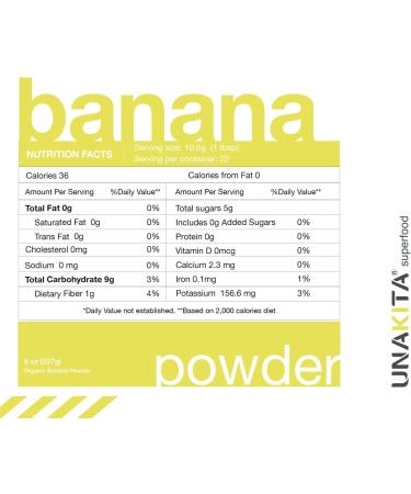 Unakita Organic Banana Fruit Powder - Pure and Natural Superfood Supplement - Buy Online on GoSupps.com