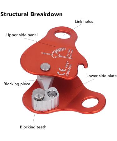 Alomejor Aluminum Alloy Climbing Rope Gripper - Self-Protecting Via Ferrata Clamp for 8-13mm Ropes - Outdoor Climbing Gear - Orange - Buy Online on GoSupps.com