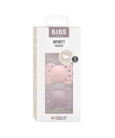 BIBS Infinity Collection Pacifiers - Blossom/Dusky Lilac | BPA-Free | Made in Denmark | 0-6 Months | Set of 2 - Buy Online on GoSupps.com