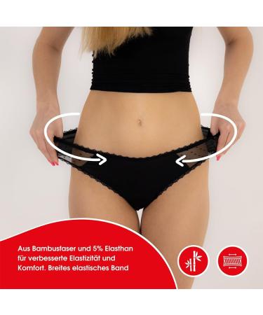 Relixa Period Undulating Menstrual Underwear - Set of 3 Packs XS-4XL Women's Black Lace Underpants - Buy Online on GoSupps.com