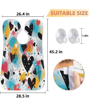 Black Heart Beard Bib Apron | Men's Beard Hair Catcher | Perfect Father's Day Anniversary & Christmas Gift for Dad | Includes 2 Suction Cups - Buy Online on GoSupps.com