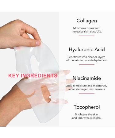 Collagen Face Mask | 34gx4ea Hydrogel Facial Mask for Elasticity & Radiant Skin - Buy Online on GoSupps.com