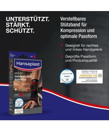HANSAPLAST Sport Wrist Bandage Size L/XL - Optimal Support for Athletes | Buy Now! - Buy Online on GoSupps.com