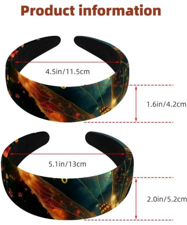 2 Pieces Headbands Women Hair Head Bands Butterfly with Fantasy Flowers Sparkle Trail at Night Non Slip Thick Padded Hairband Hair Band Hoops Vintage Thick Hair Wrap Multi-colored 7 - Buy Online on GoSupps.com